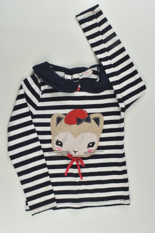 H&M Size 3-4 (98/104 cm) French Cat Top