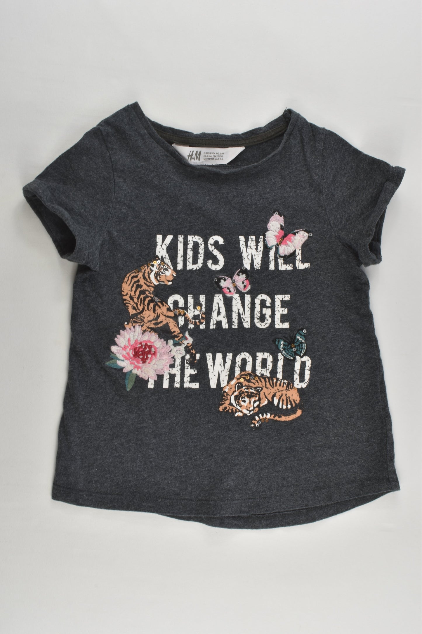 H&M Size 3-4 'Kids Will Change The World' T-shirt