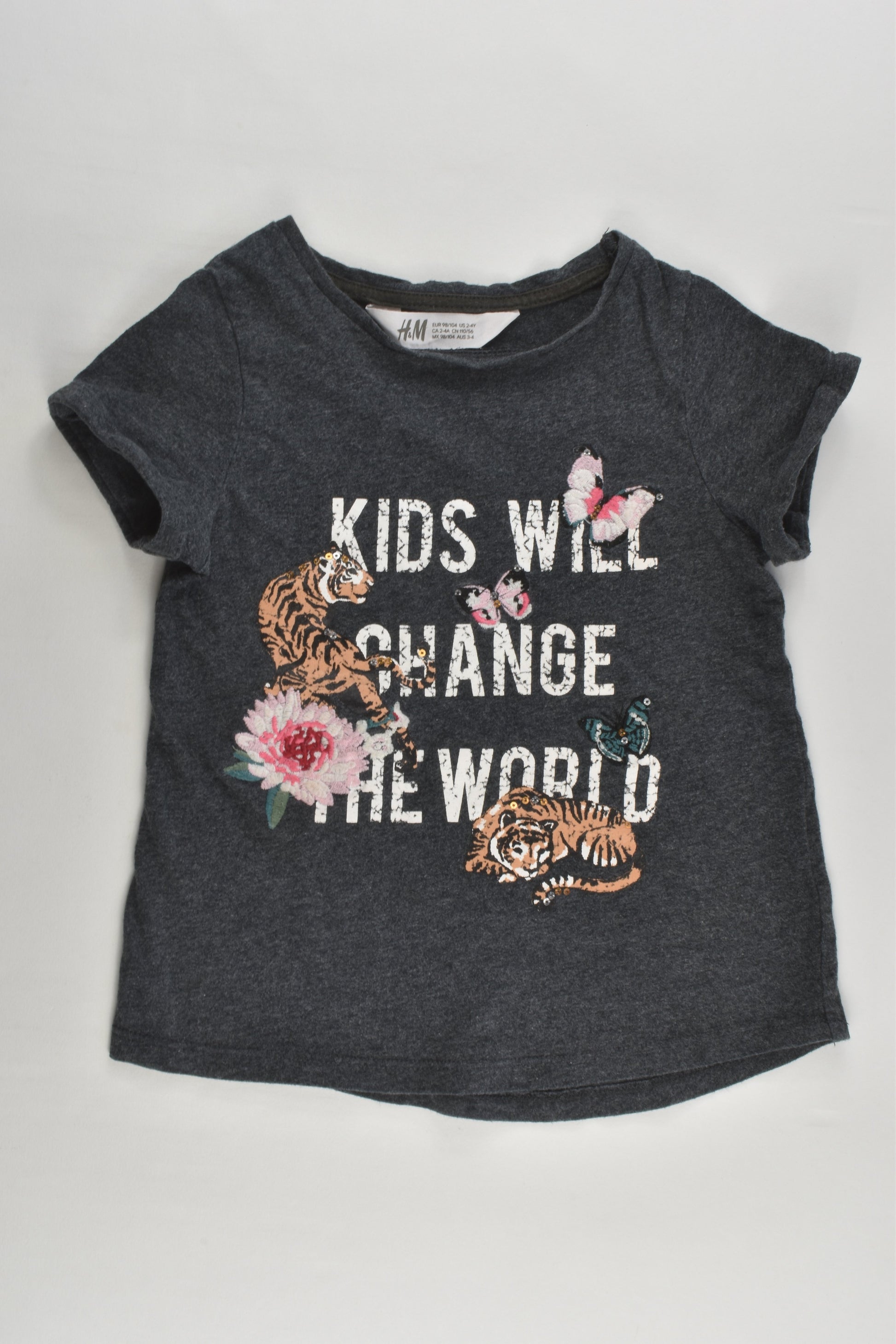 H&M Size 3-4 'Kids Will Change The World' T-shirt