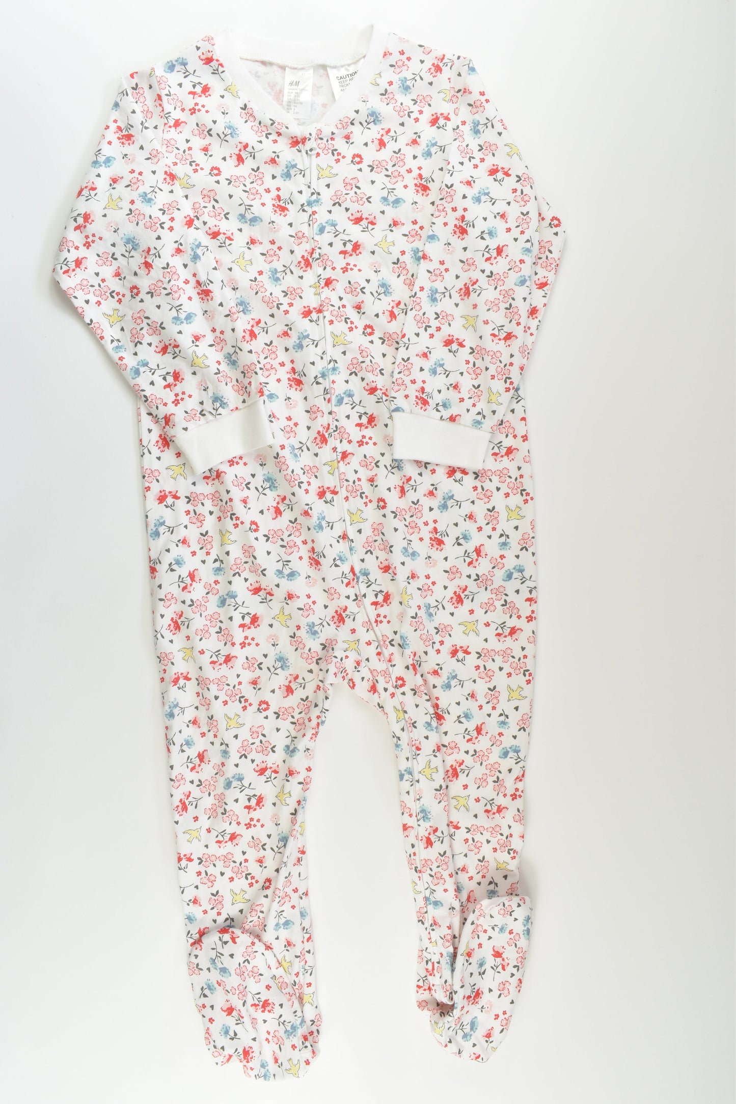 H&M Size 3 Floral Footed Romper