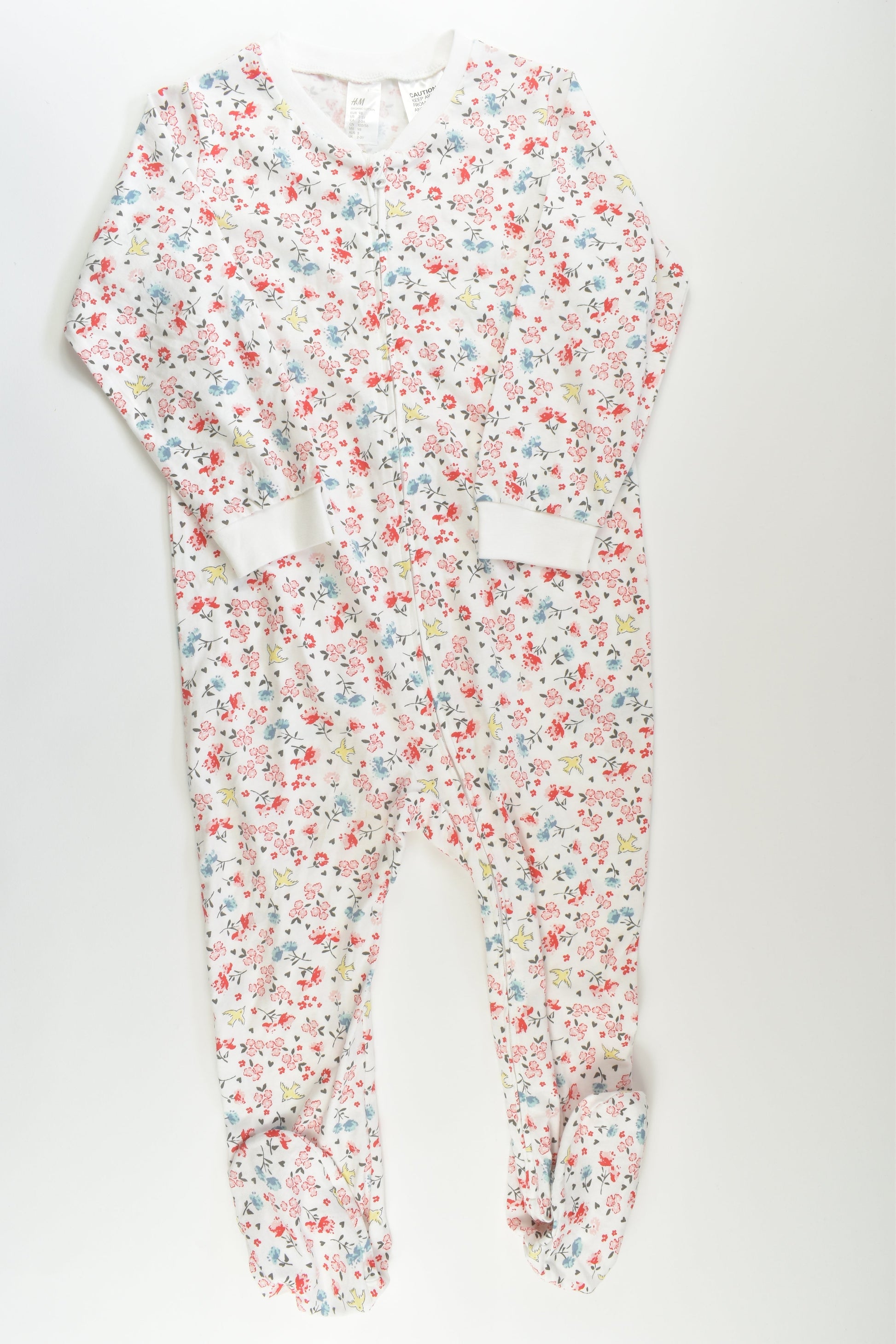 H&M Size 3 Floral Footed Romper
