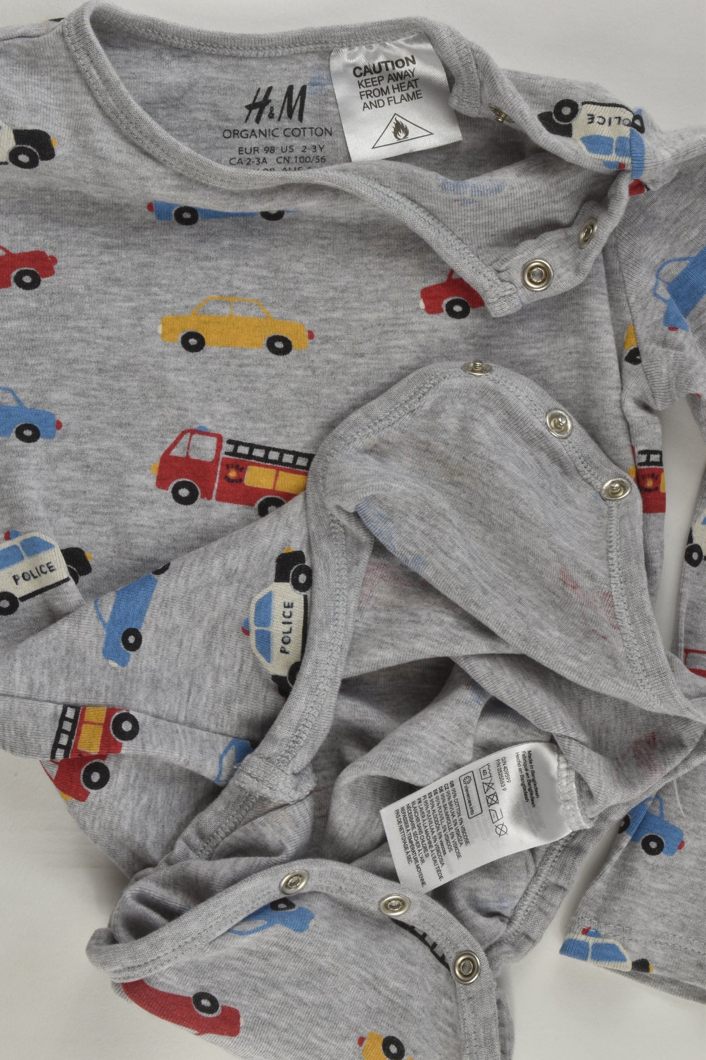 H&M Size 3 Organic Vehicles Bodysuit