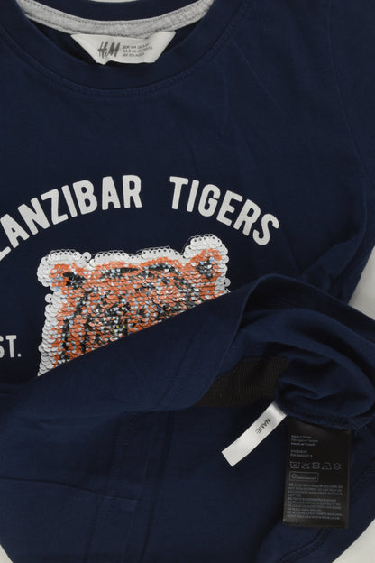 H&M Size 4 (104 cm) Reversible Sequins Tiger T-shirt