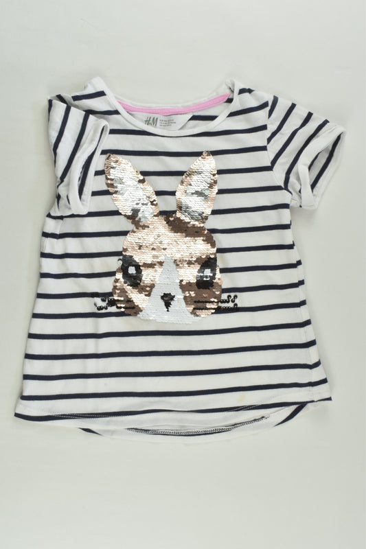 H&M Size 4 Bunny Reversible Sequins T-shirt