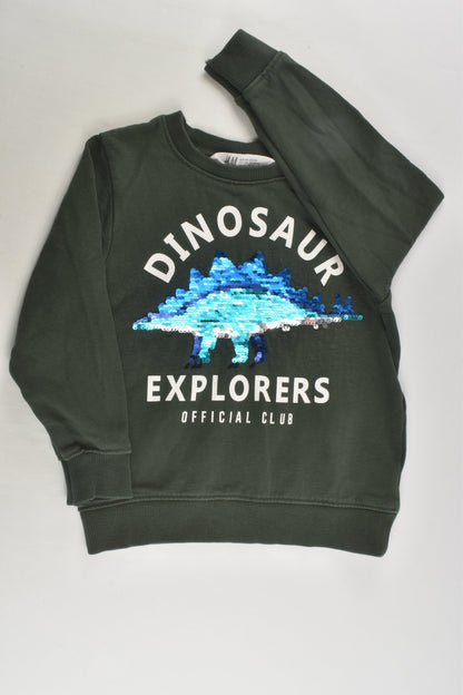 H&M Size 4 Dinosaur Reversible Sequins Sweater