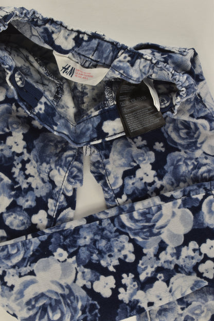H&M Size 4 Roses Stretchy Cord Pants
