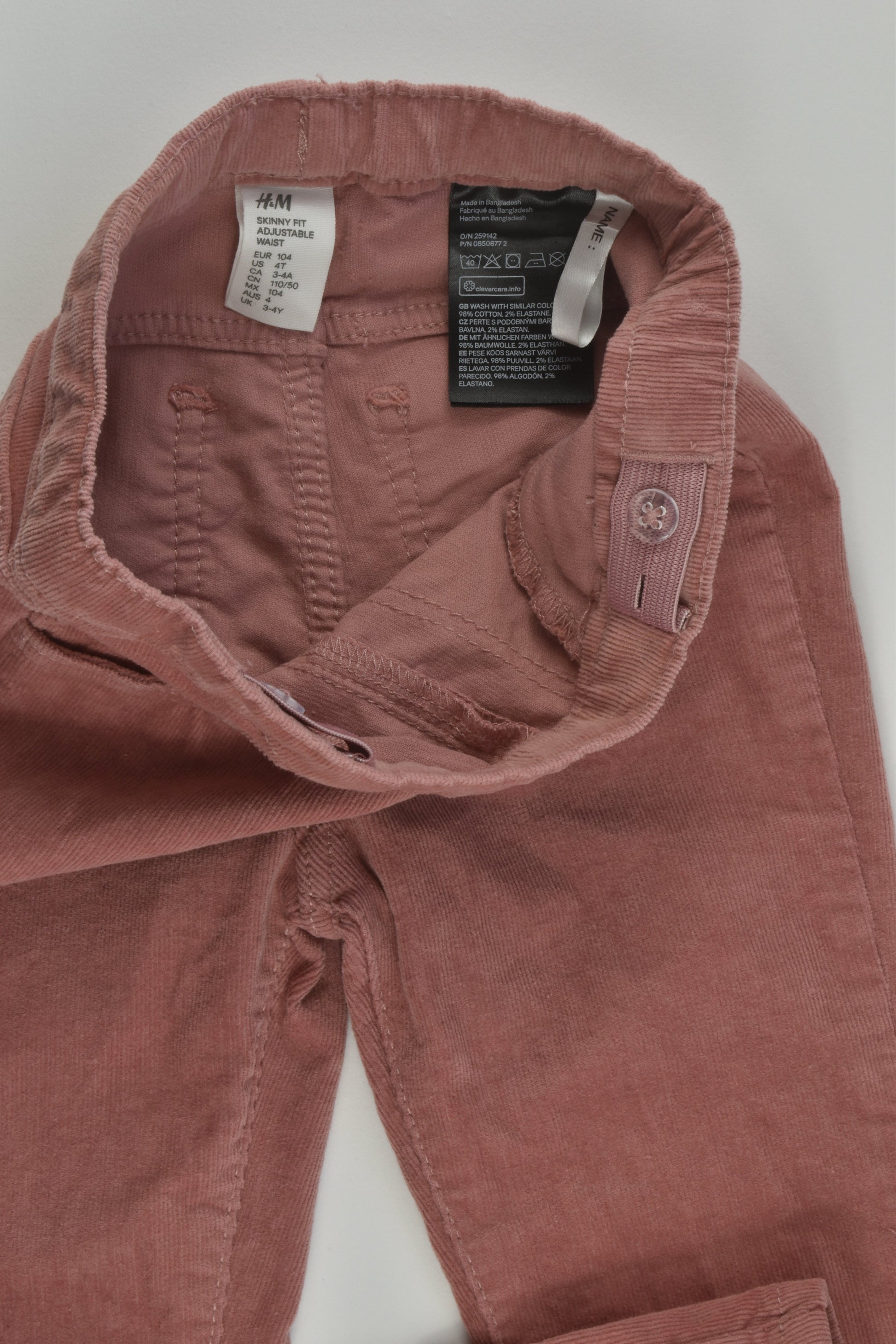 H&M Size 4 Skinny Cord Pants