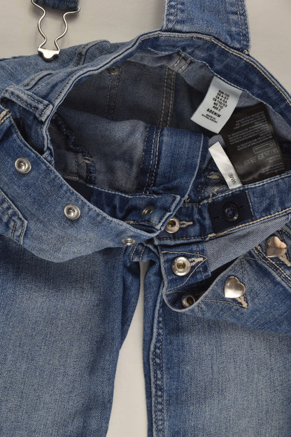 H&M Size 5 (110 cm) Love Heart Buttons Denim Overalls