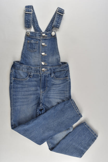 H&M Size 5 (110 cm) Love Heart Buttons Denim Overalls