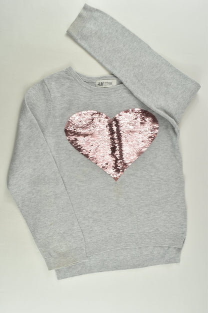 H&M Size 5-6 Love Heart Reversible Sequins Knit Jumper