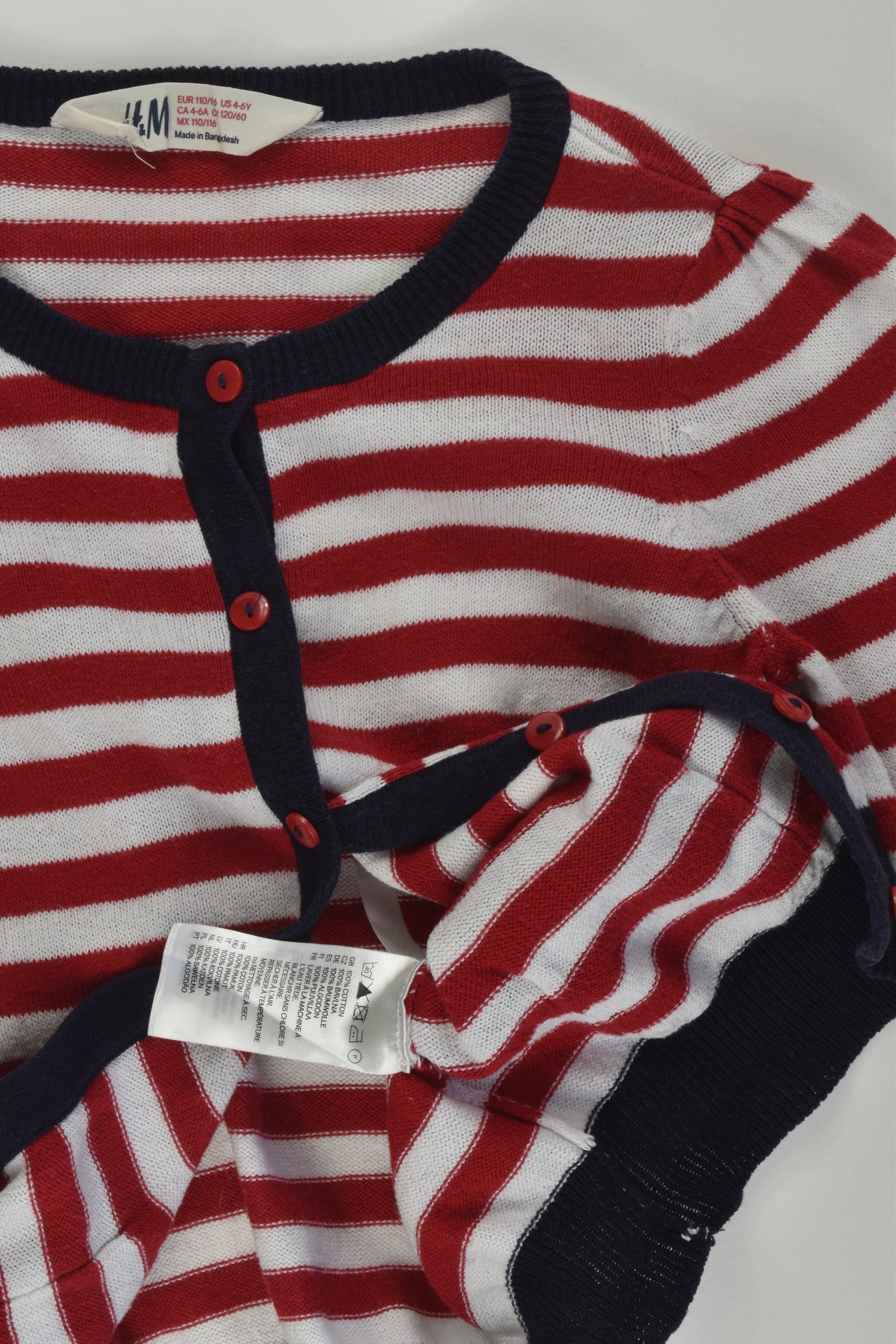 H&M Size 5-6 Striped Cardigan