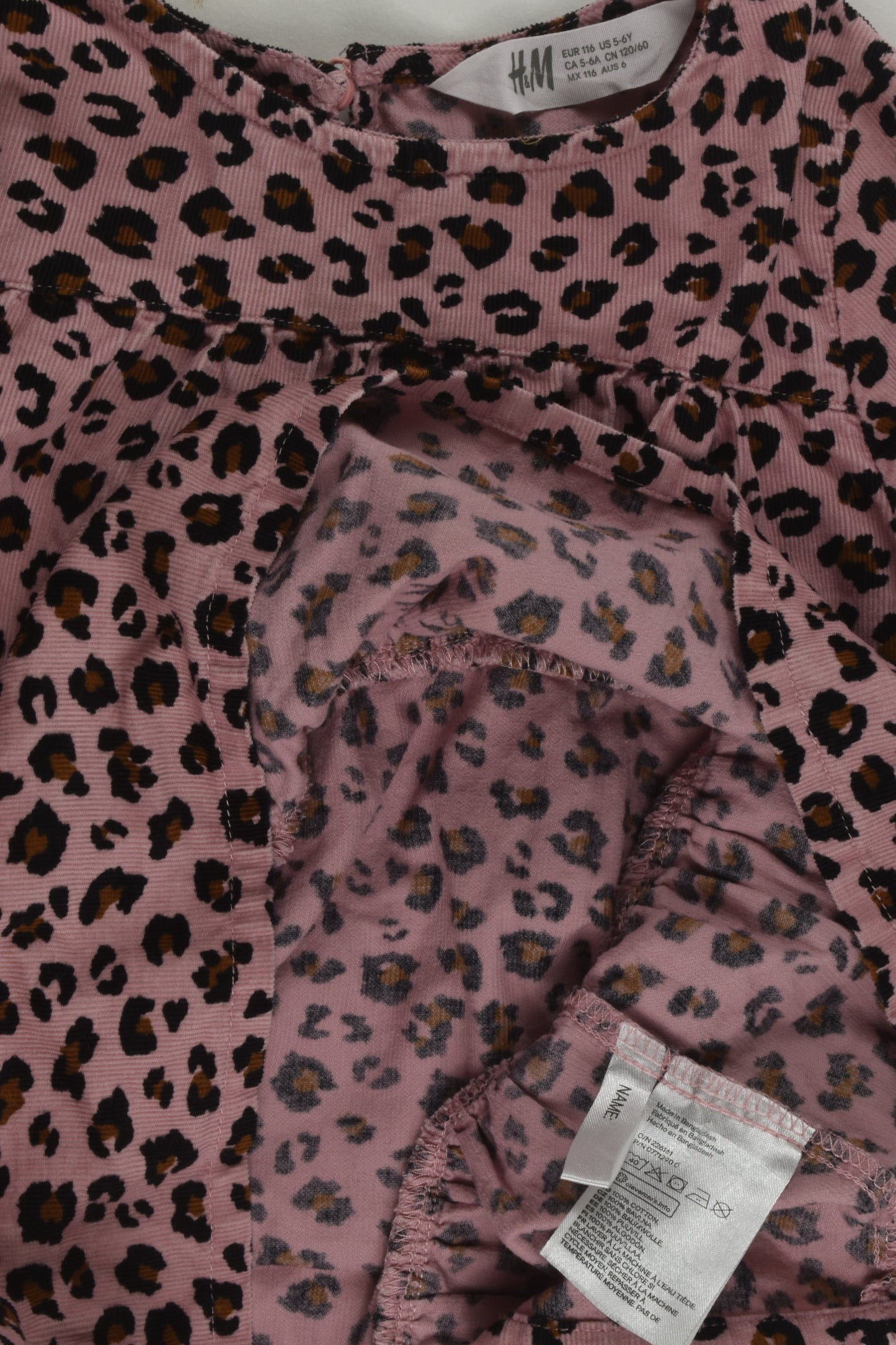 H&M Size 6 Leopard Print Cord Dress