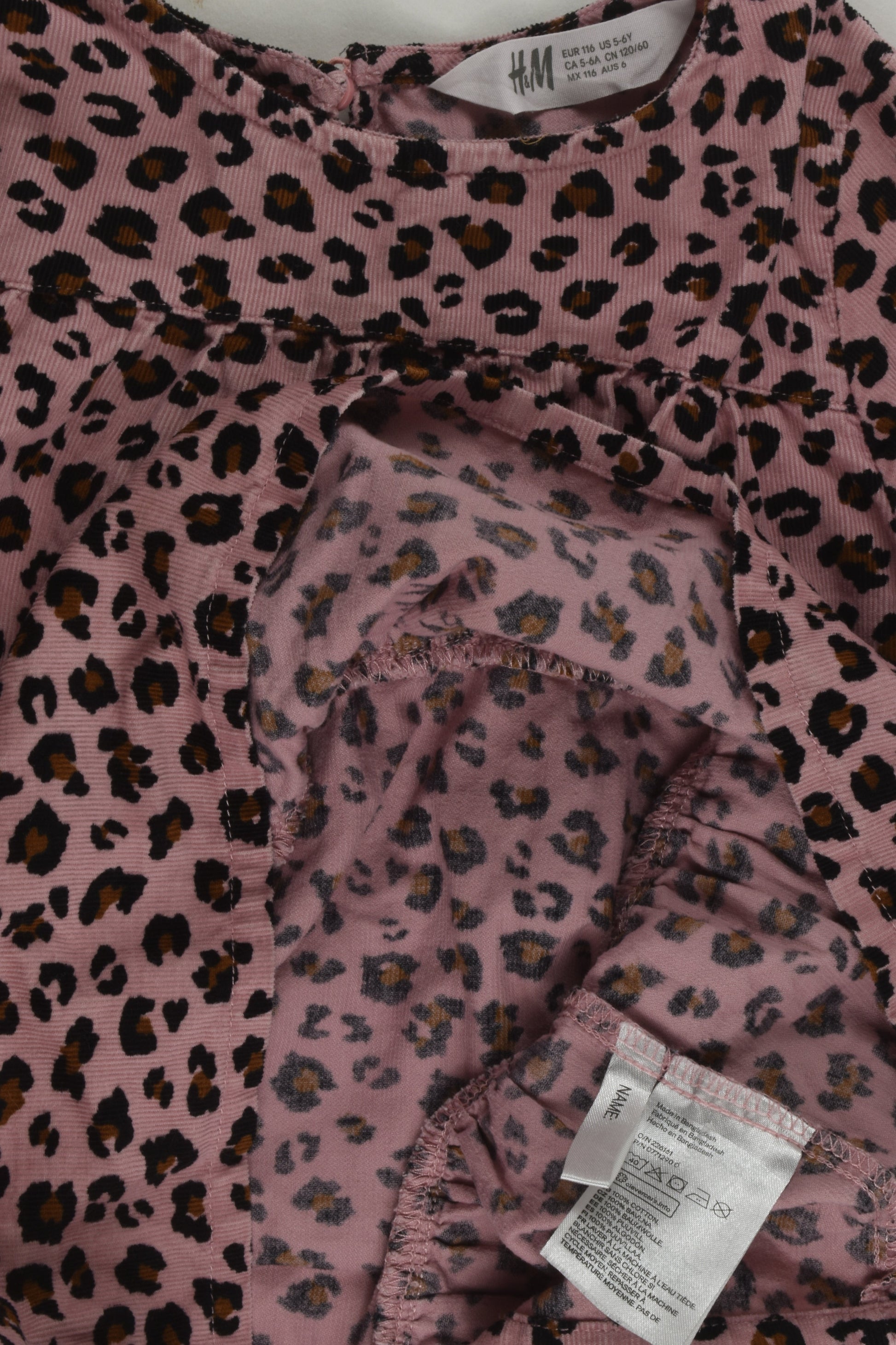 H&M Size 6 Leopard Print Cord Dress