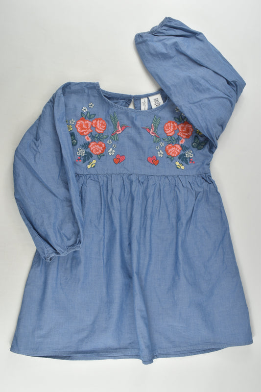 H&M Size 6 Lightweight Embroidery Denim Dress