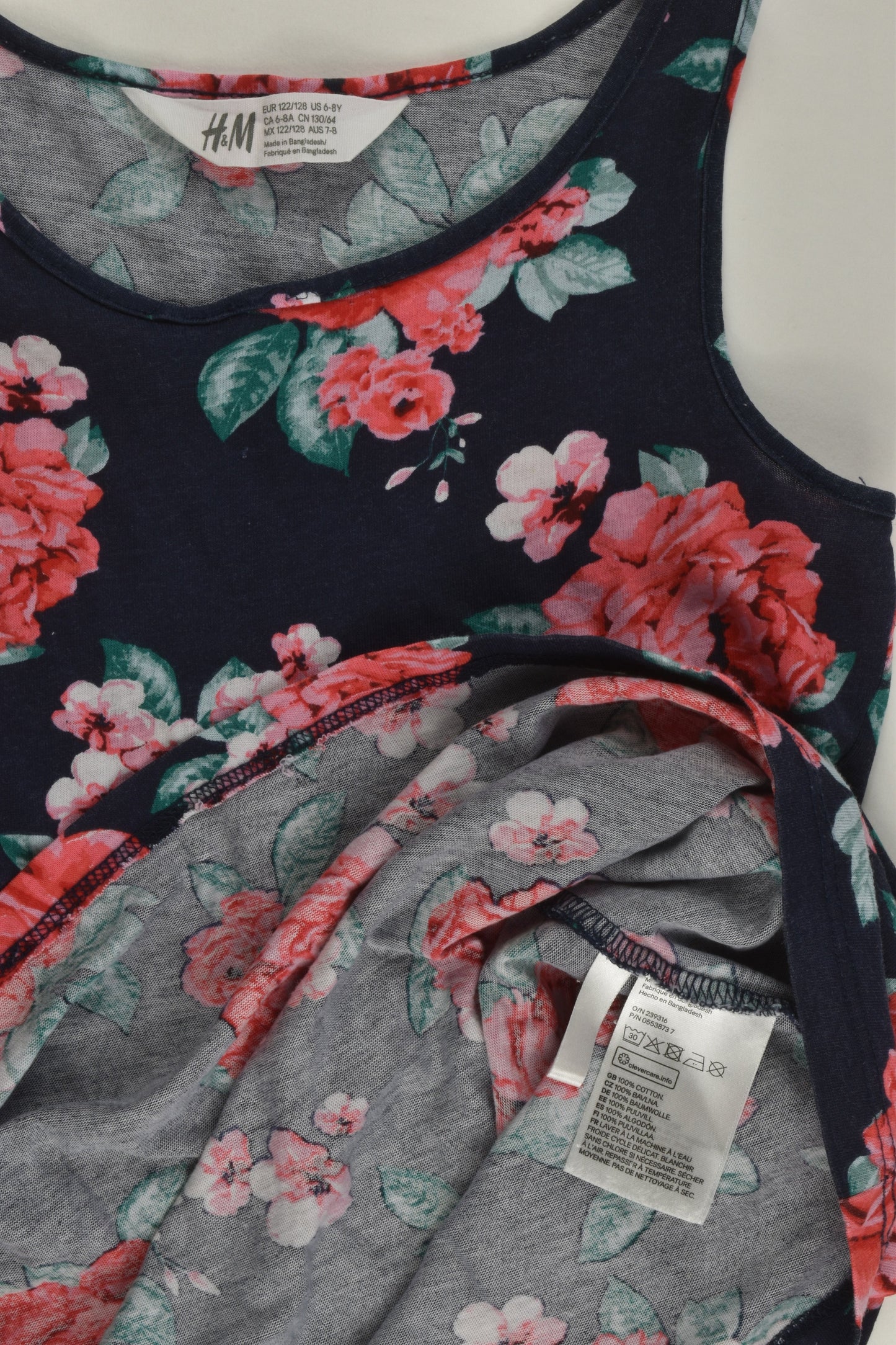 H&M Size 7-8 (122/128 cm) Roses Dress