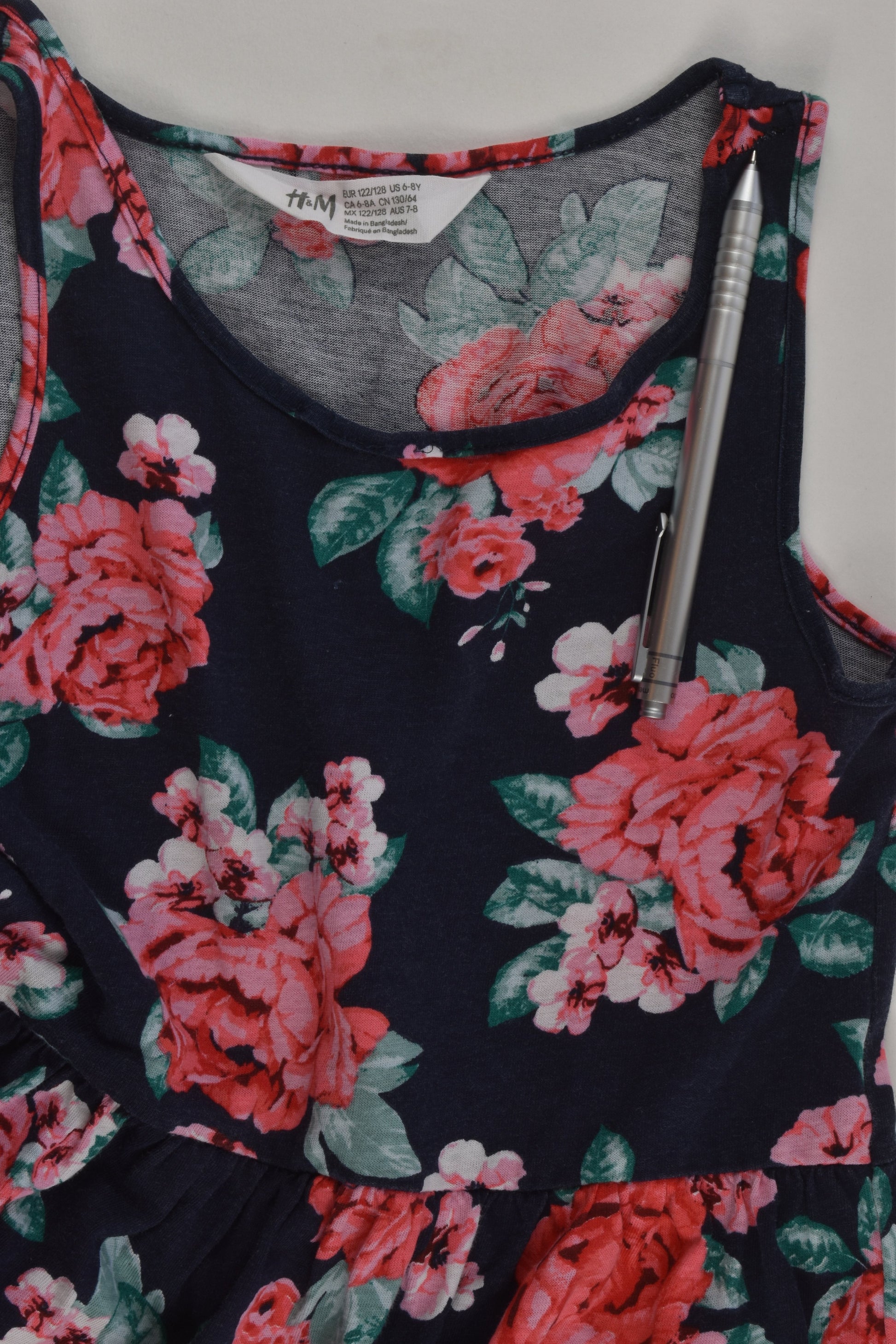 H&M Size 7-8 (122/128 cm) Roses Dress