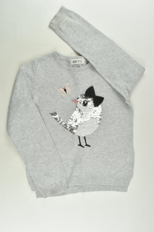 H&M Size 7-8 Bird Reversible Sequins Knit Jumper