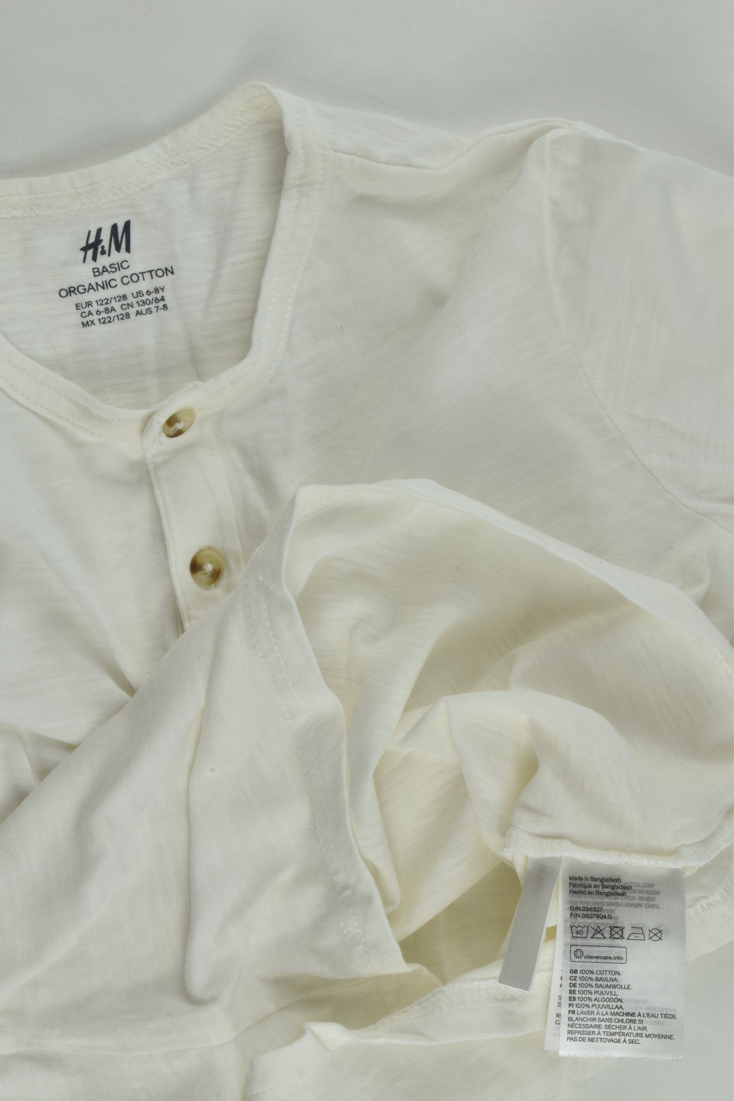 H&M Size 7-8 Organic Button Front Top