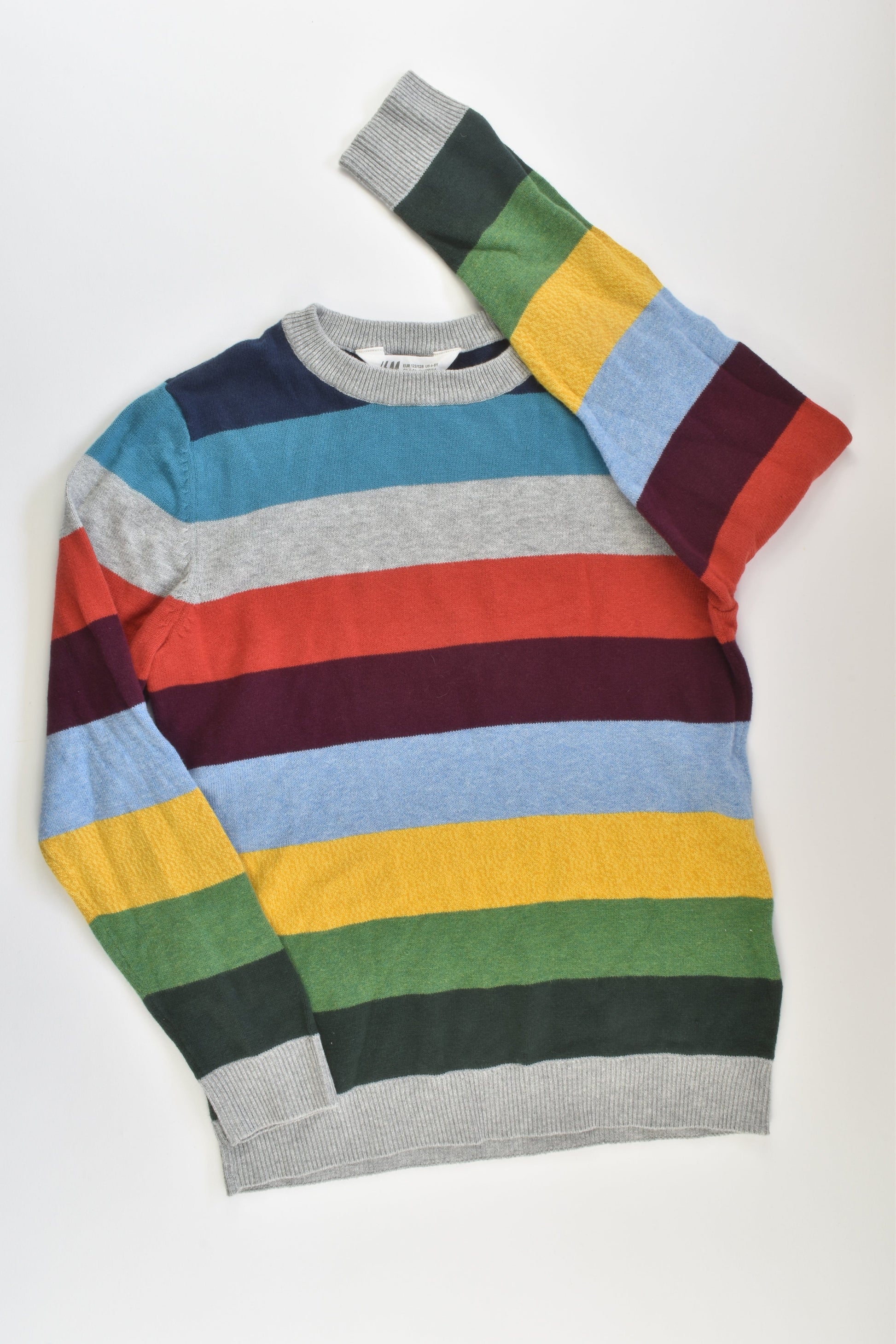 H&M Size 7-8 Striped Knit Jumper