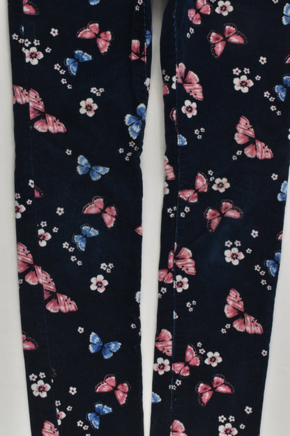 H&M Size 9 (134 cm) Flowers and Butterflies Stretchy Cord Pants