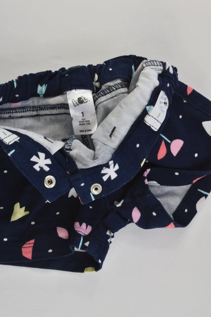 H&T Size 1 Stretchy Floral Shorts