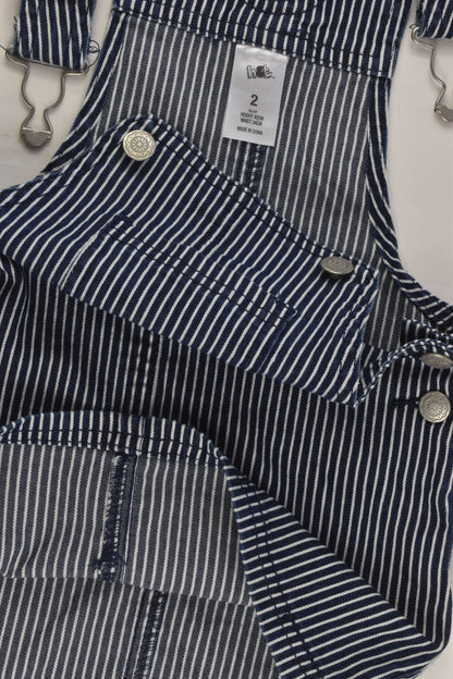 H&T Size 2 Stretchy Striped Pinafore Dress
