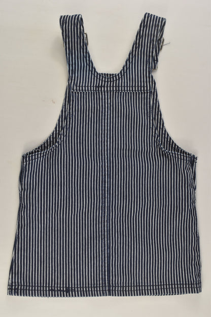 H&T Size 2 Stretchy Striped Pinafore Dress