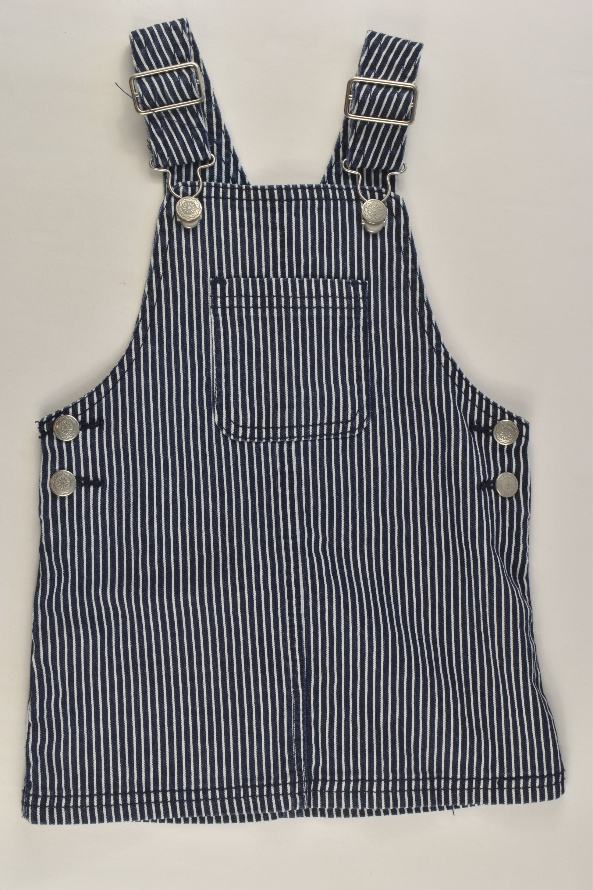 H&T Size 2 Stretchy Striped Pinafore Dress