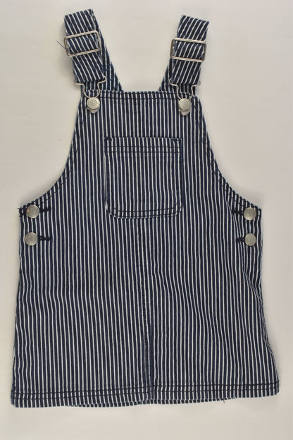 H&T Size 2 Stretchy Striped Pinafore Dress