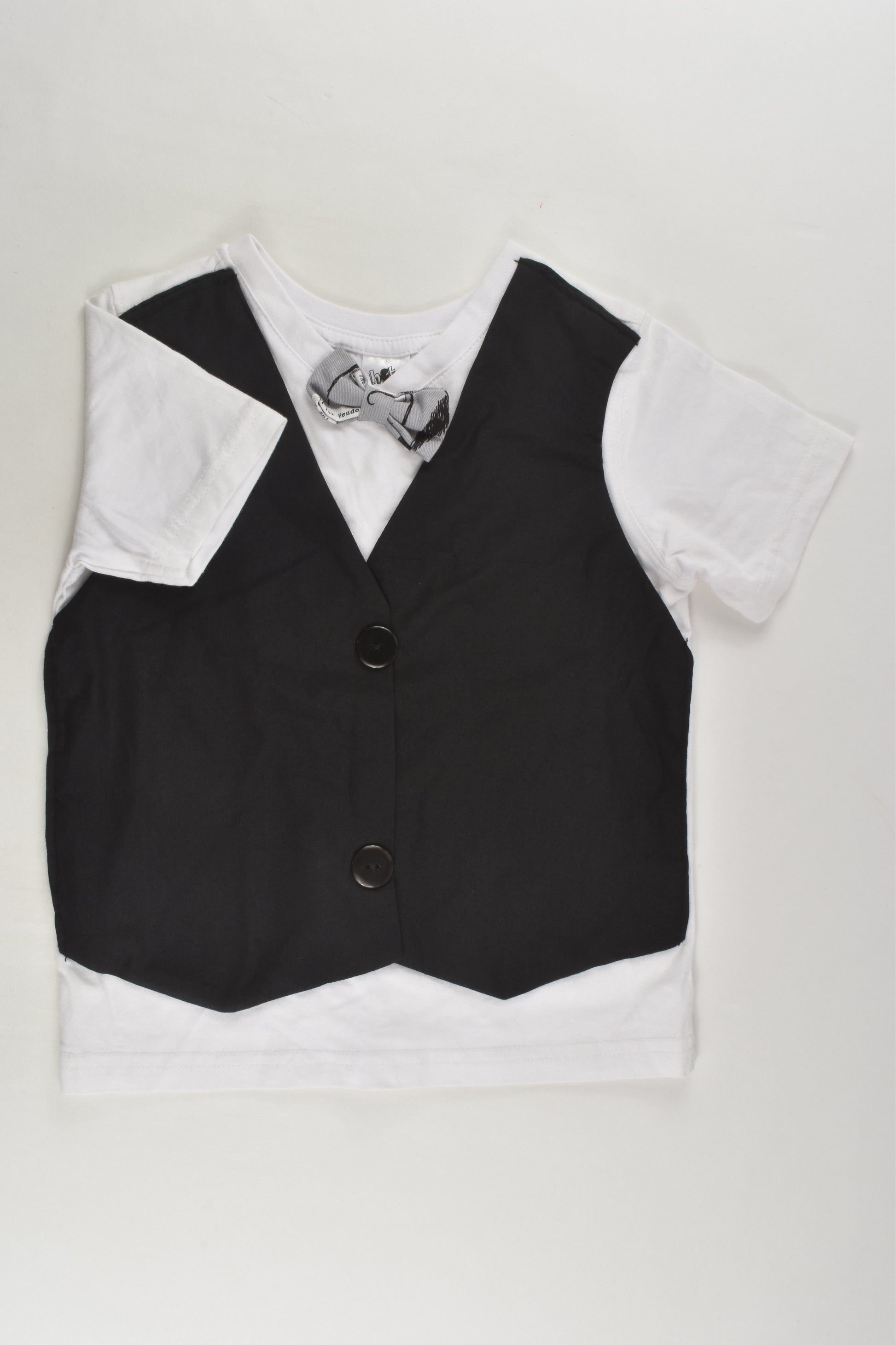 H&T Size 3 Upcycled Vest and Bow T-shirt