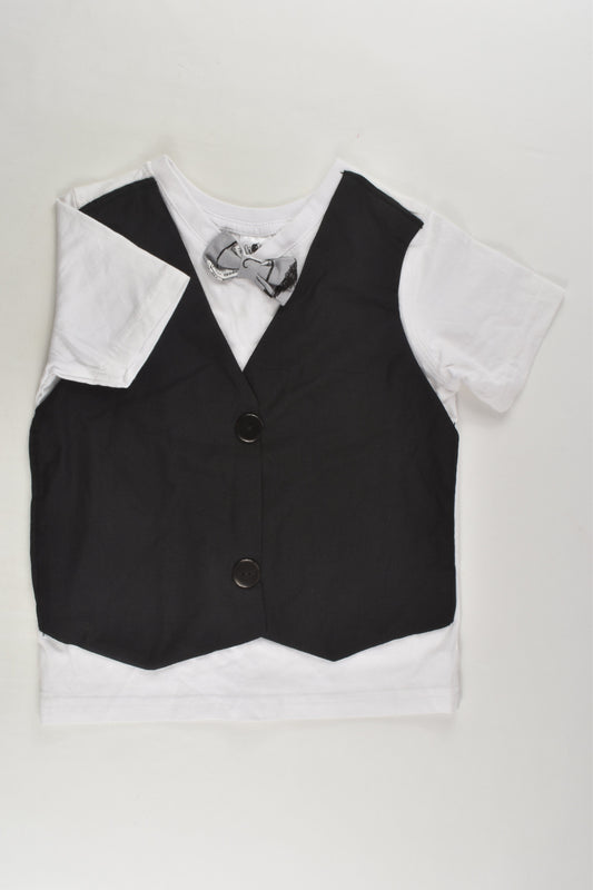 H&T Size 3 Upcycled Vest and Bow T-shirt