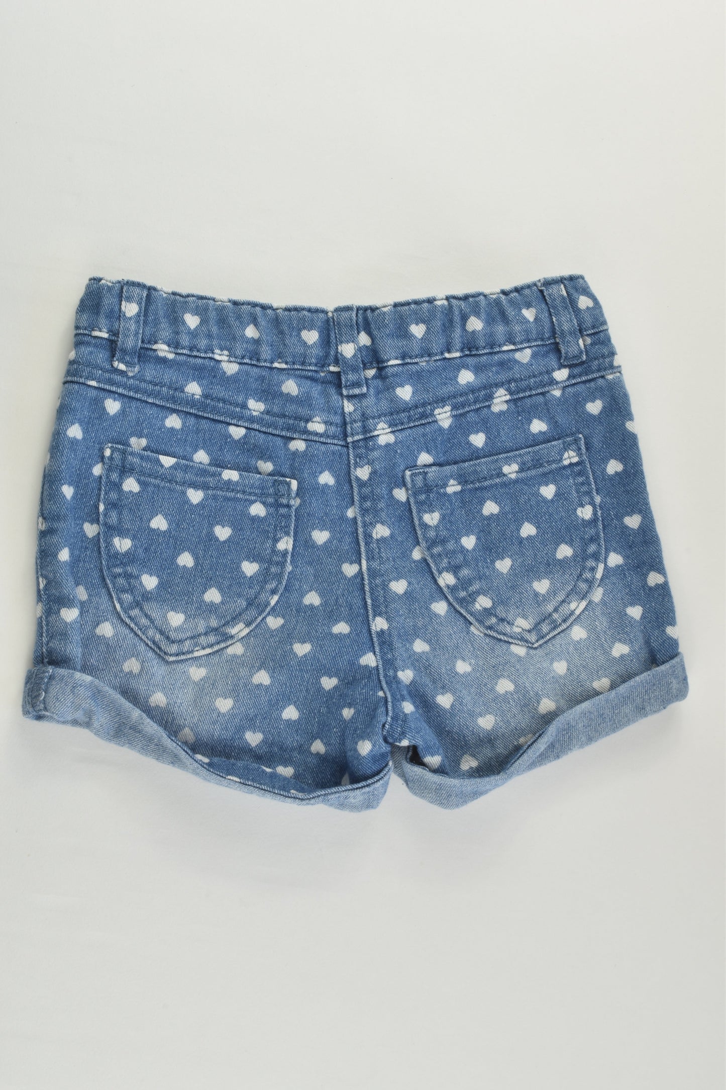 H&T Size 4 Love Hearts Denim Shorts