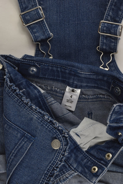 H&T Size 4 Stretchy Short Denim Overalls