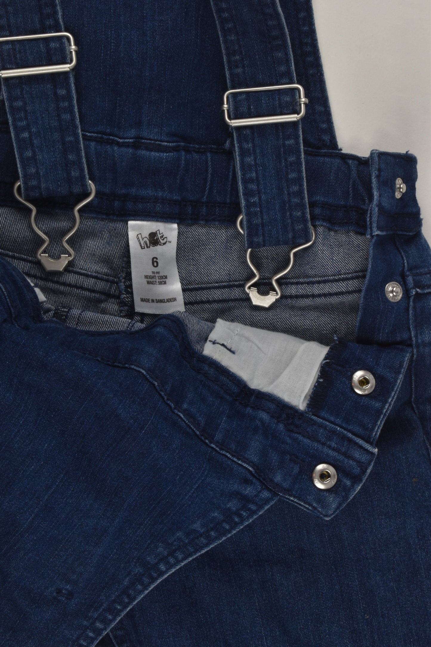 H&T Size 6 Stretchy Denim Overalls