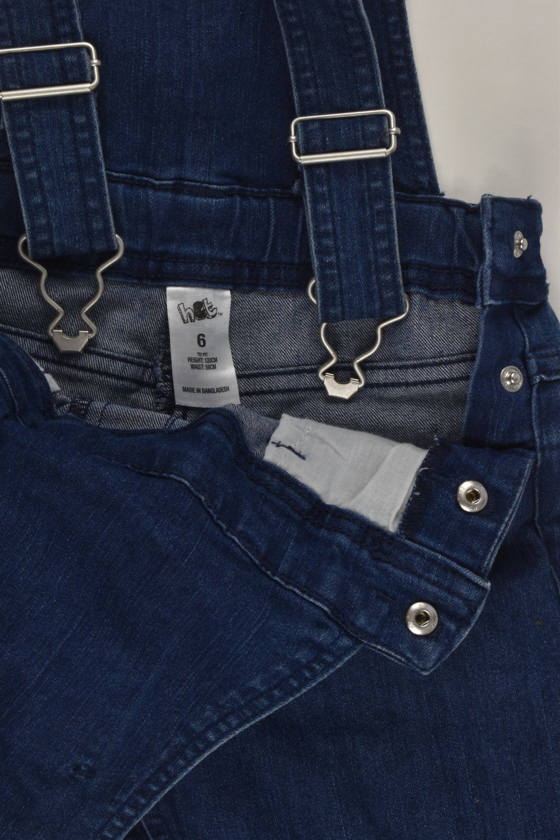 H&T Size 6 Stretchy Denim Overalls