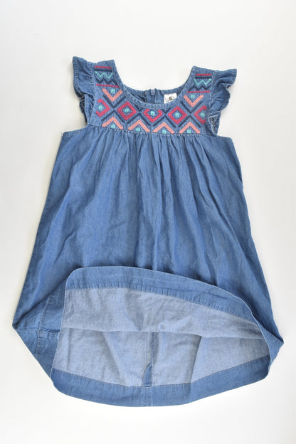 H&T Size 7 Lightweight Denim Dress with Embroidery