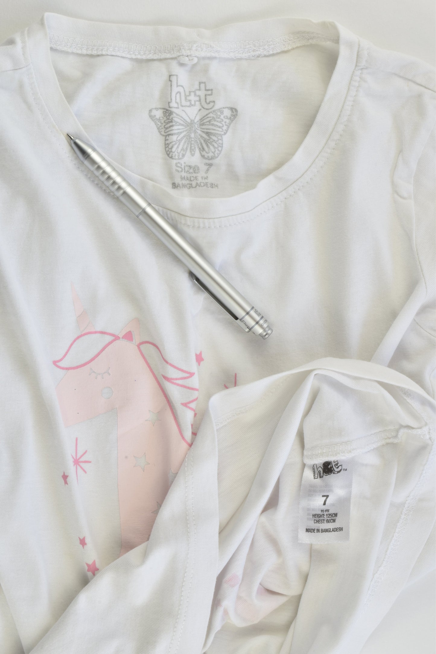 H&T Size 7 Unicorn T-shirt