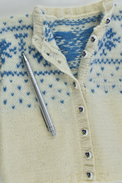 Hand Knitted Size approx 1-2 Cardigan
