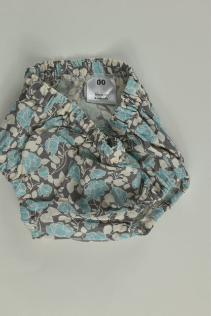 Handmade Size 00 Floral Nappy Cover