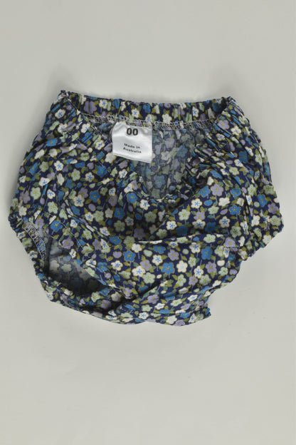 Handmade Size 00 Floral Nappy Cover