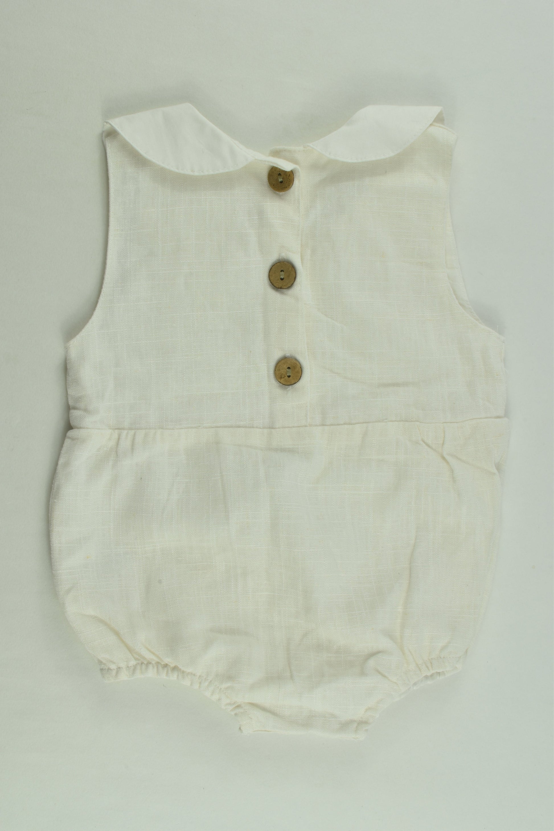 Handmade Size 00 Linen-feel Lined Romper