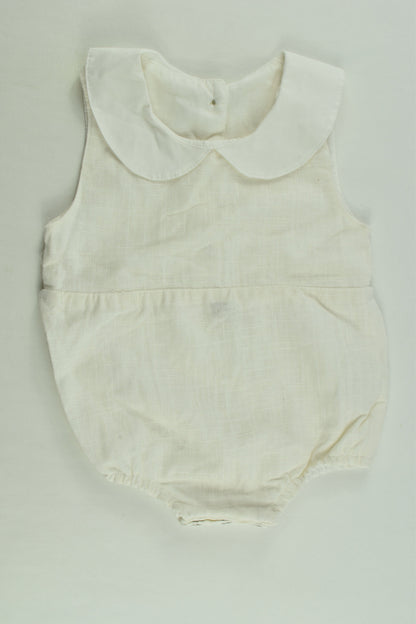 Handmade Size 00 Linen-feel Lined Romper
