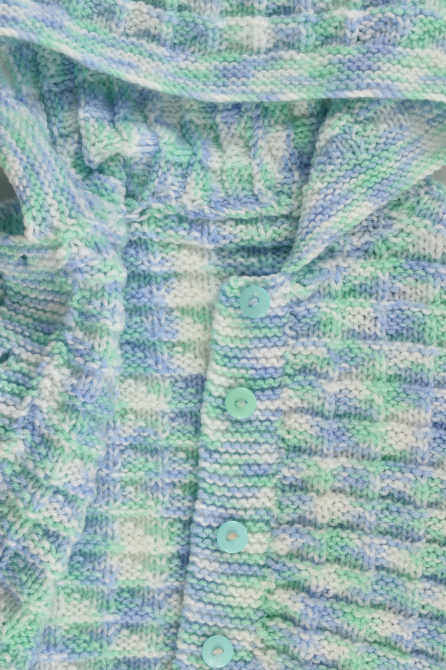 Handmade Size 1-2 Knitted Hooded Cardigan
