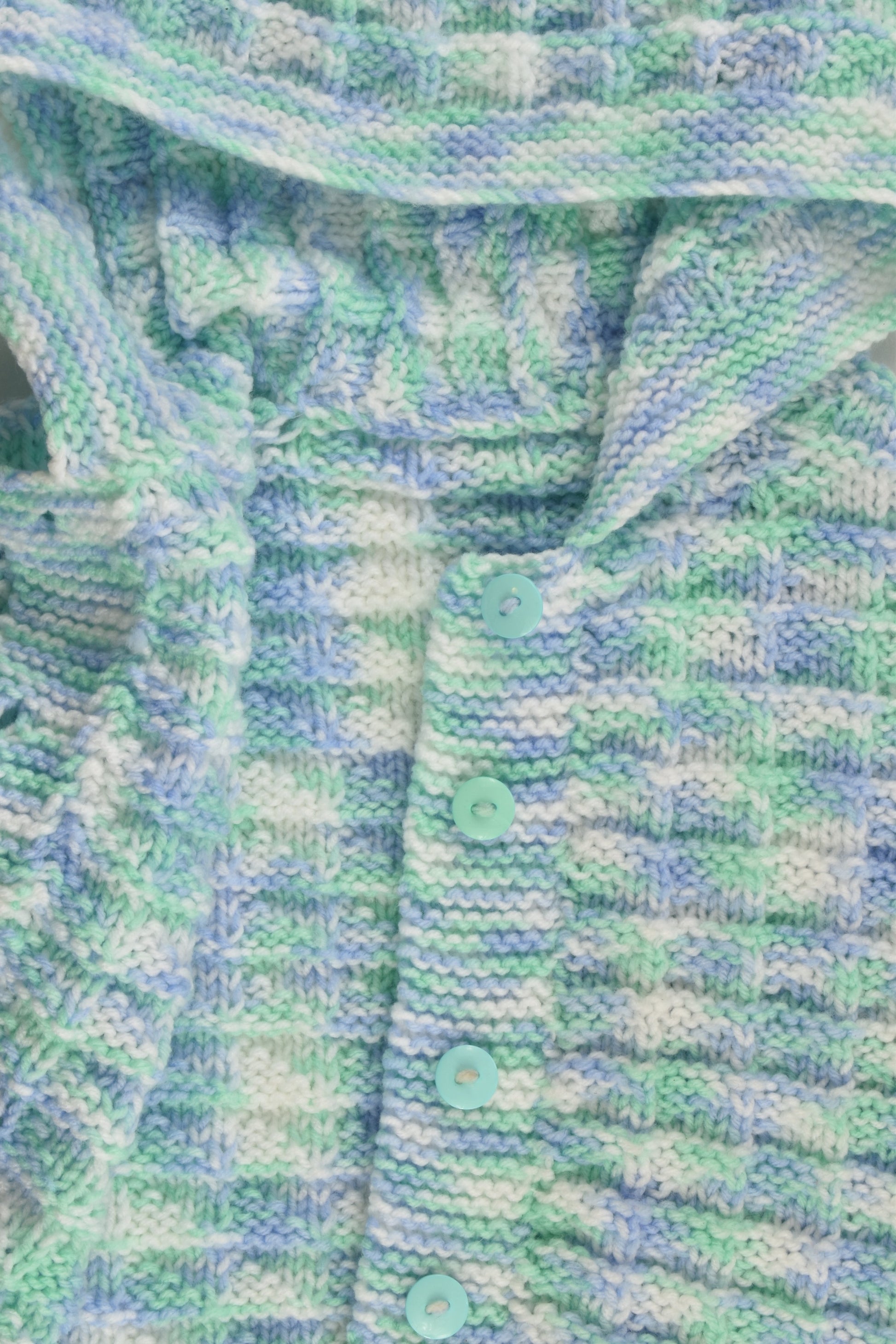 Handmade Size 1-2 Knitted Hooded Cardigan