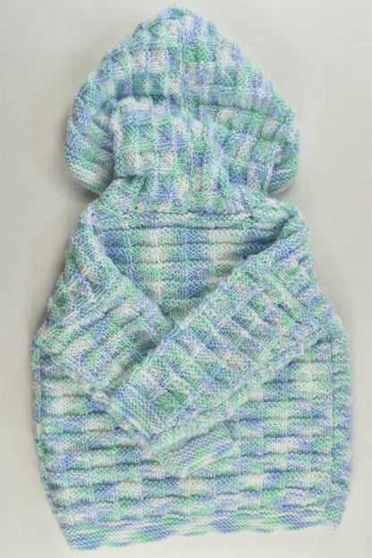 Handmade Size 1-2 Knitted Hooded Cardigan