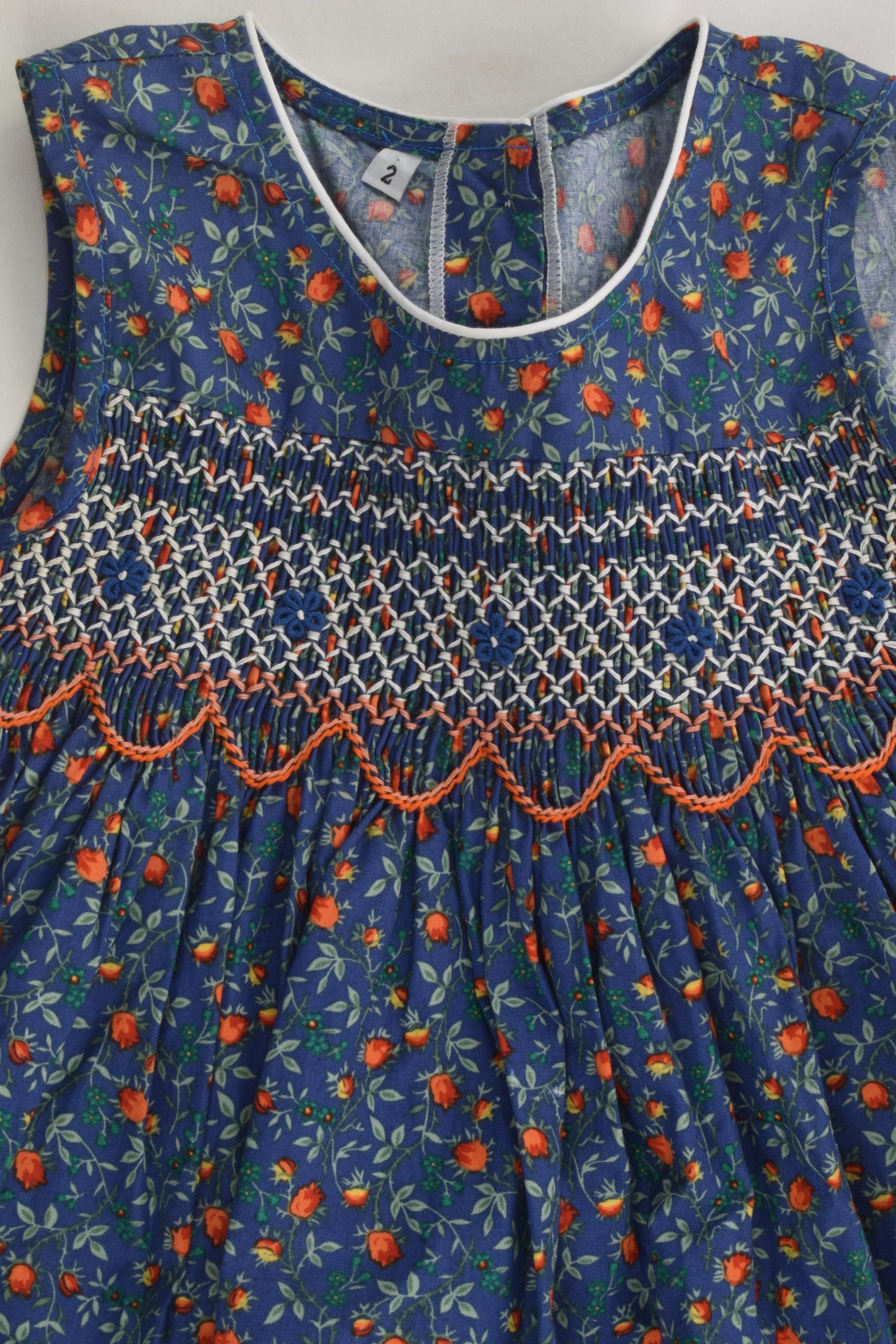 Handmade Size 2 Floral Smocked Dress
