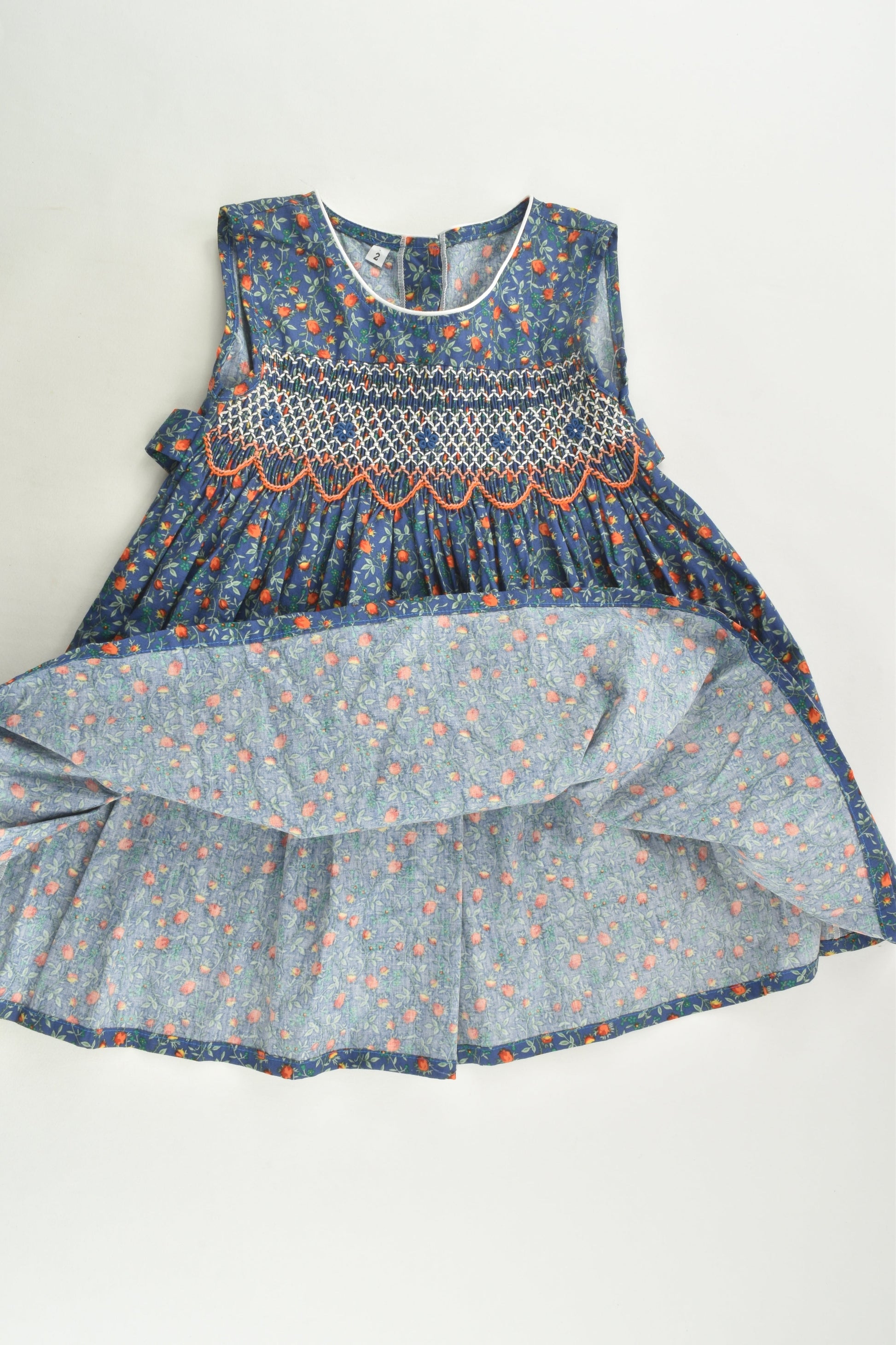 Handmade Size 2 Floral Smocked Dress