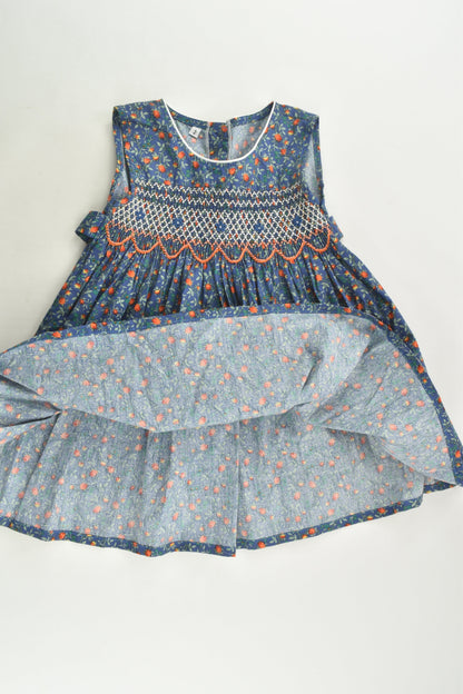 Handmade Size 2 Floral Smocked Dress
