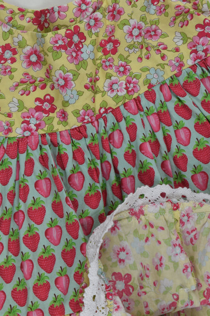 Handmade Size 3-4 Strawberries and Flowers Dress