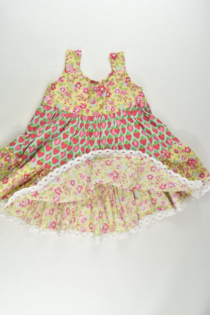 Handmade Size 3-4 Strawberries and Flowers Dress